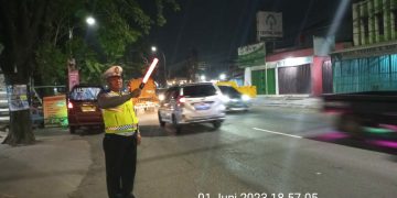 Situasi Arus Dan Penganturan Lalulintas Unit Lantas Polsek Bantar Gebang