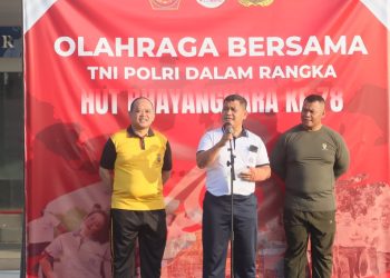 Puspoma Sambut HUT Bhayangkara ke-78 dengan Senam dan Mancing bersama