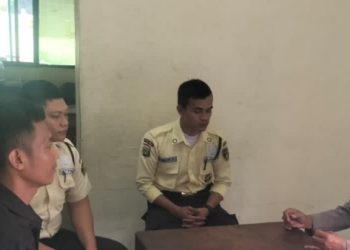 Bhabinkamtibmas Polsek Johar Baru Sampaikan Imbauan Kamtibmas Ke Security PNRI