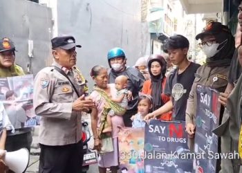 Bhabinkamtibmas Kelurahan Paseban Sosialisasi Bahaya Narkoba Bersama Tiga Pilar