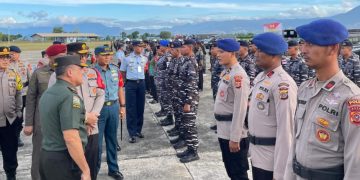 Komandan Lanal Sabang Selaku Dansubsatgas Pam Laut Ikuti Apel Gelar Kesiapan Pasukan PAM VVIP RI 1