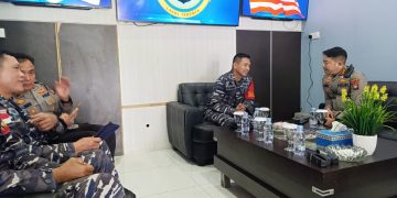 Danlanal Tarempa Terima Kunjungan Silaturahmi Kapolres Kepulauan Anambas Baru