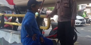 Patroli 1051 Unit Sabhara Polsek Metro Tanah Abang Patroli Pagi Hari Dan Sambangi Pekerja