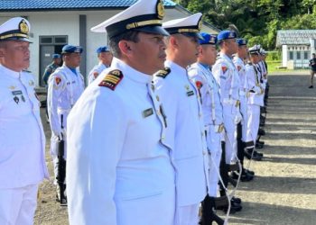SEMARAK HUT KE-79 TNI ANGKATAN LAUT, LANAL SIMEULUE LAKSANAKAN UPACARA PERINGATAN DENGAN SEMANGAT