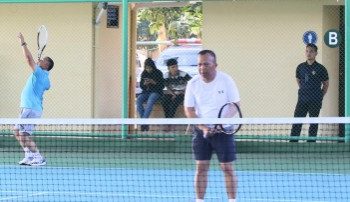 Danlantamal I Olahraga Bersama Dengan Kapolda Sumatera Utara