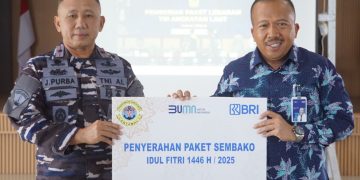 Lantamal I Ikuti Acara Pemberian Paket Lebaran Secara Serentak Kepada Personel TNI AL Menyambut Hari Ray Idul Fitri 1446 H/2025 M