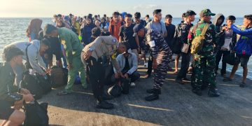 Wujud Sinergitas TNI-Polri dan Pemerintah Daerah, Lanal Dabo Singkep Gelar Pengamanan Bersama di Desa Wisata Pulau Berhala