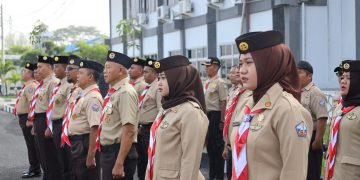 Tingkatkan Semangat Bela Negara dan Cinta Tanah Air, Lantamal I Gelar Apel Gabungan Pramuka Saka Bahari Kwarda Sumut Tahun 2025