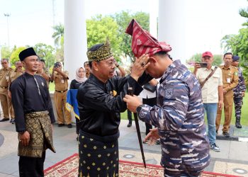 Sinergi Membangun Daerah Amamkan Laut, Danlanal Dumai Kunjungi Negeri Junjungan