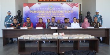 Langkah Nyata Berantas Peredaran Narkotika, Pangkalan TNI Angkatan Laut Dumai Musnahkan 48,54 Kilogram Narkotika Jenis Sabu