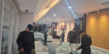 Brimob Polda Metro Jaya Laksanakan Sterilisasi Jelang Artistics Gymnastics World Championship ke-53 di Indonesia Arena Senayan