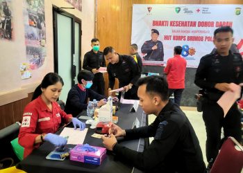 Brimob Polda Metro Jaya Gelar Donor Darah Sebagai Wujud Kepedulian Sosial di Momen HUT ke-80 Korps Brimob Polri