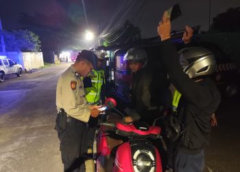 Polsek Cikarang Pusat Gelar Operasi Kejahatan Jalanan, Amankan Satu Motor Tanpa Dokumen