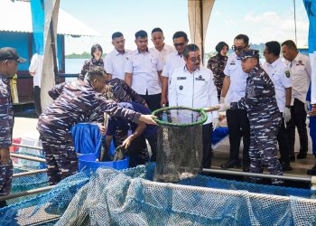 Dukung Penuh Program Ketahanan Pangan Nasional, Dankodaeral IX  Gelar Panen Ikan di Keramba Jaring Apung
