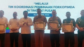 Perkuat Sinergitas Antar Unsur Forkopimda, Danlanal Dumai Hadiri Pembinaan dan Monitoring Evaluasi Forkopimda Tingkat Pusat