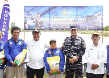 Wujudkan Program Ketahanan Pangan, Kodaeral I Laksanakan Panen Ikan Air Tawar dan Ikuti Vicon Panen Ketahanan Pangan TNI AL