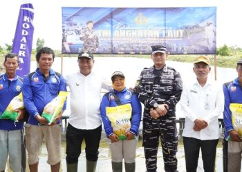 Wujudkan Program Ketahanan Pangan, Kodaeral I Laksanakan Panen Ikan Air Tawar dan Ikuti Vicon Panen Ketahanan Pangan TNI AL